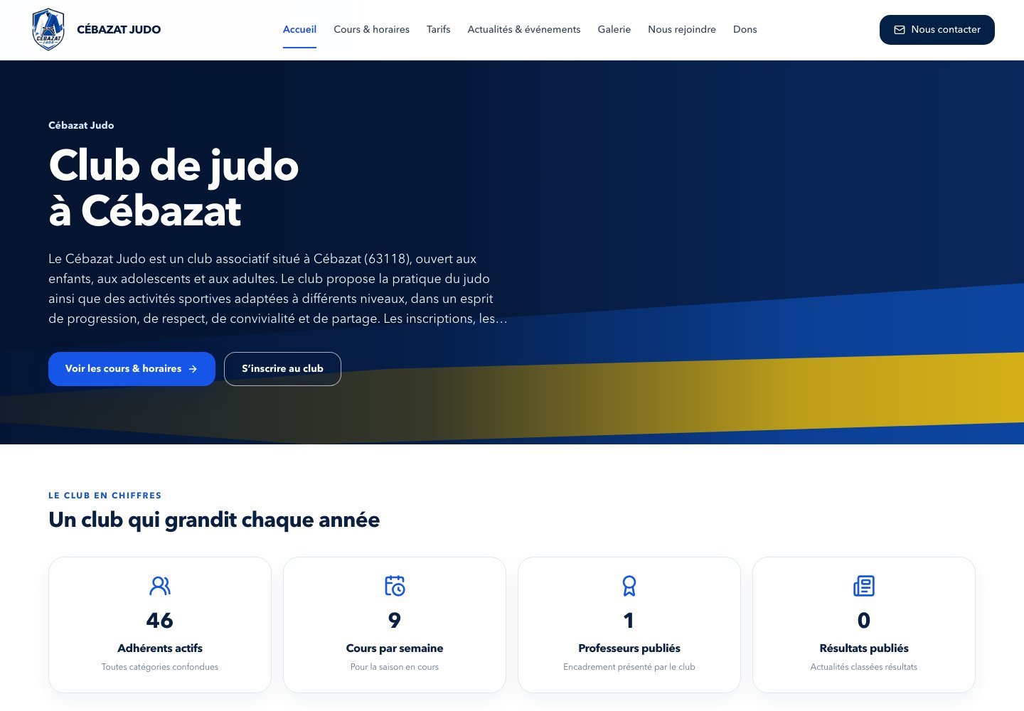 Aperçu du projet Cébazat Judo